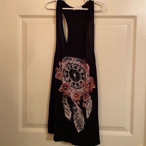 Black dream catcher tank top